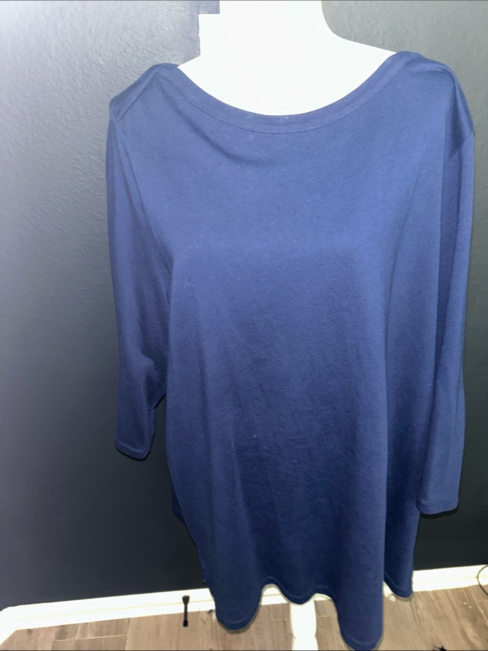 Lands' End Navy Boatneck Midi Dress